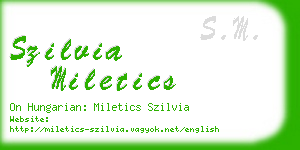 szilvia miletics business card